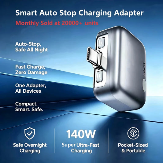 140W USB-C Magnetic Auto-Eject Charging Adapter – Smart Auto-Stop