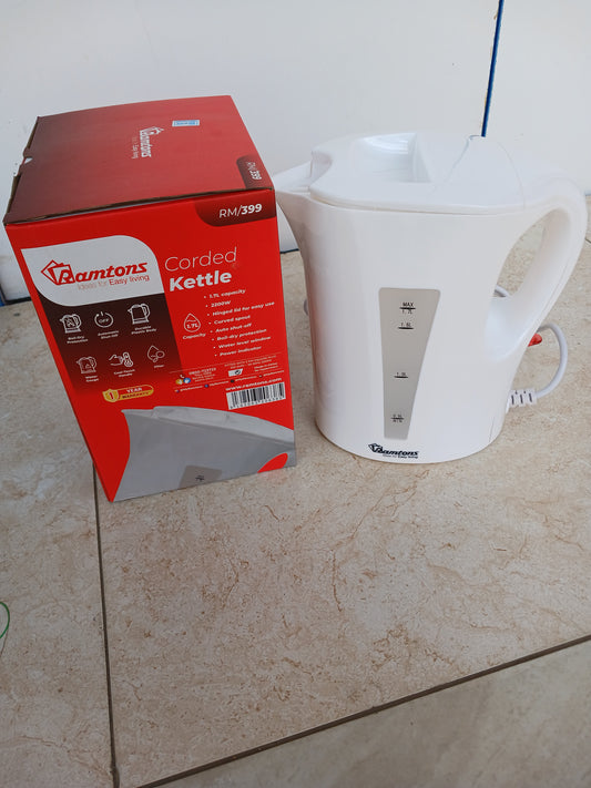Ramtons RM/399 1.7L Electric Kettle – 2200W Fast Boil Corded Water Kettle