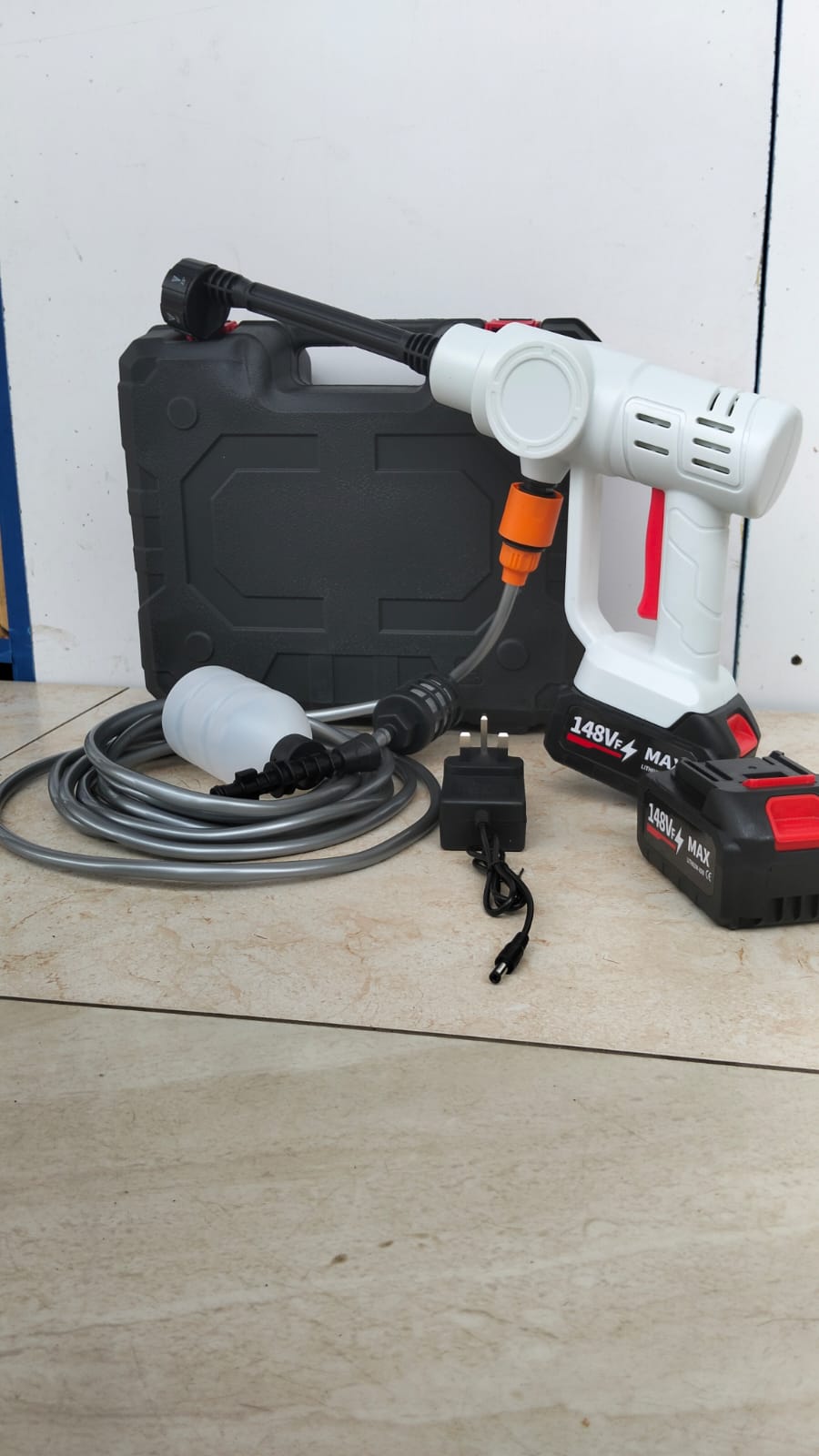 148VF Cordless Pressure Washer with 2 Lithium-Ion Batteries – Car Wash, Animal Washing & Farm Sprayer