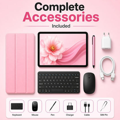 Modio M93 11-Inch Tablet – 12GB RAM, 512GB Storage, Android 15, Dual SIM + Keyboard & Mouse