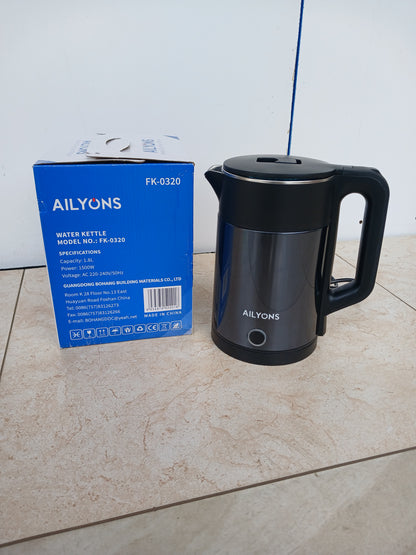 Ailyons 1.8L Electric Kettle FK-0320 – 1500W Fast Boil Stainless Steel Water Kettle