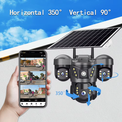 Solar 4G PTZ Security Camera Outdoor – SIM Card CCTV with Night Vision