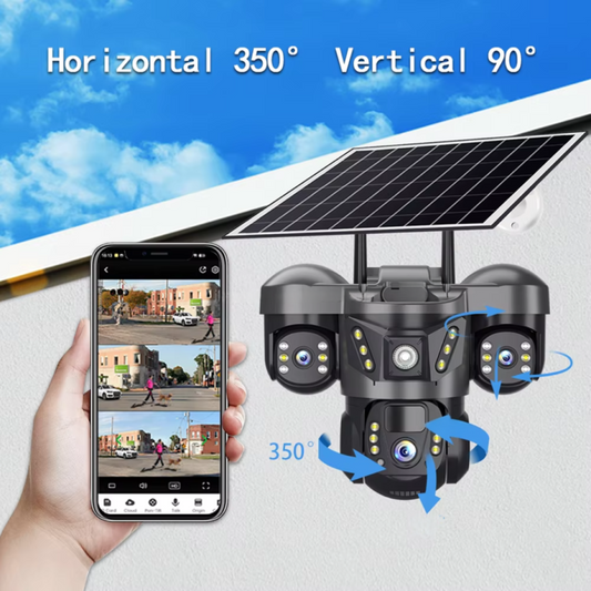 Solar 4G PTZ Security Camera Outdoor – SIM Card CCTV with Night Vision
