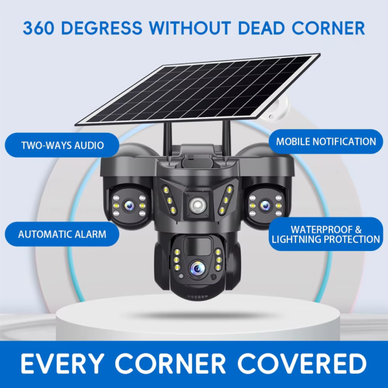 Solar 4G PTZ Security Camera Outdoor – SIM Card CCTV with Night Vision