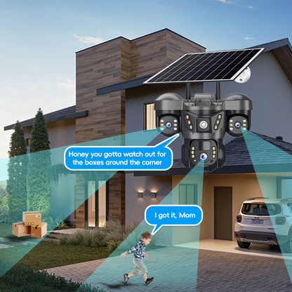 Solar 4G PTZ Security Camera Outdoor – SIM Card CCTV with Night Vision