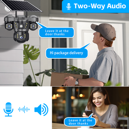 Solar 4G PTZ Security Camera Outdoor – SIM Card CCTV with Night Vision