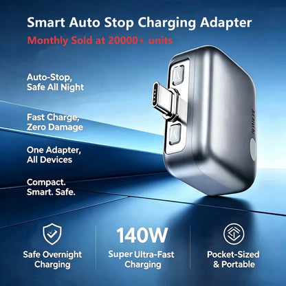 140W USB-C Magnetic Auto-Eject Charging Adapter – Smart Auto-Stop