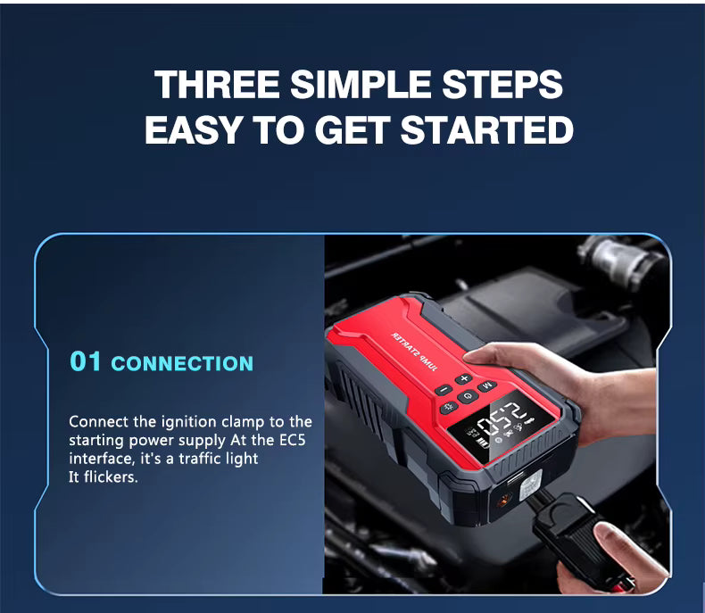 99800mAh Jump Starter with Digital Compressor, Power Bank & Emergency LED Light 🚗⚡
