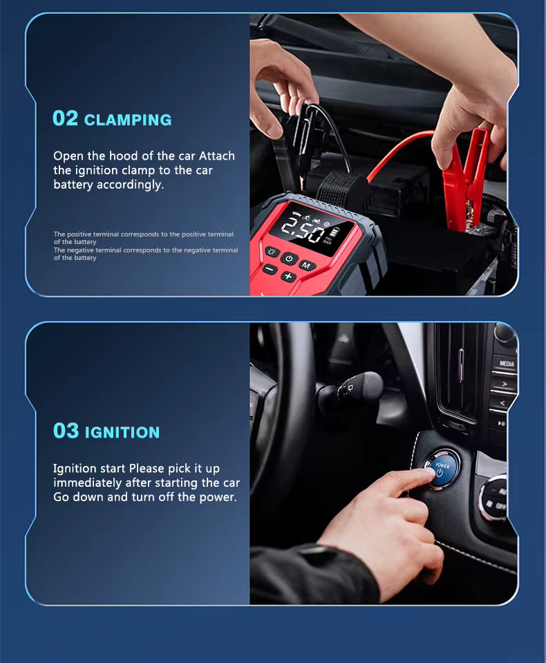 99800mAh Jump Starter with Digital Compressor, Power Bank & Emergency LED Light 🚗⚡